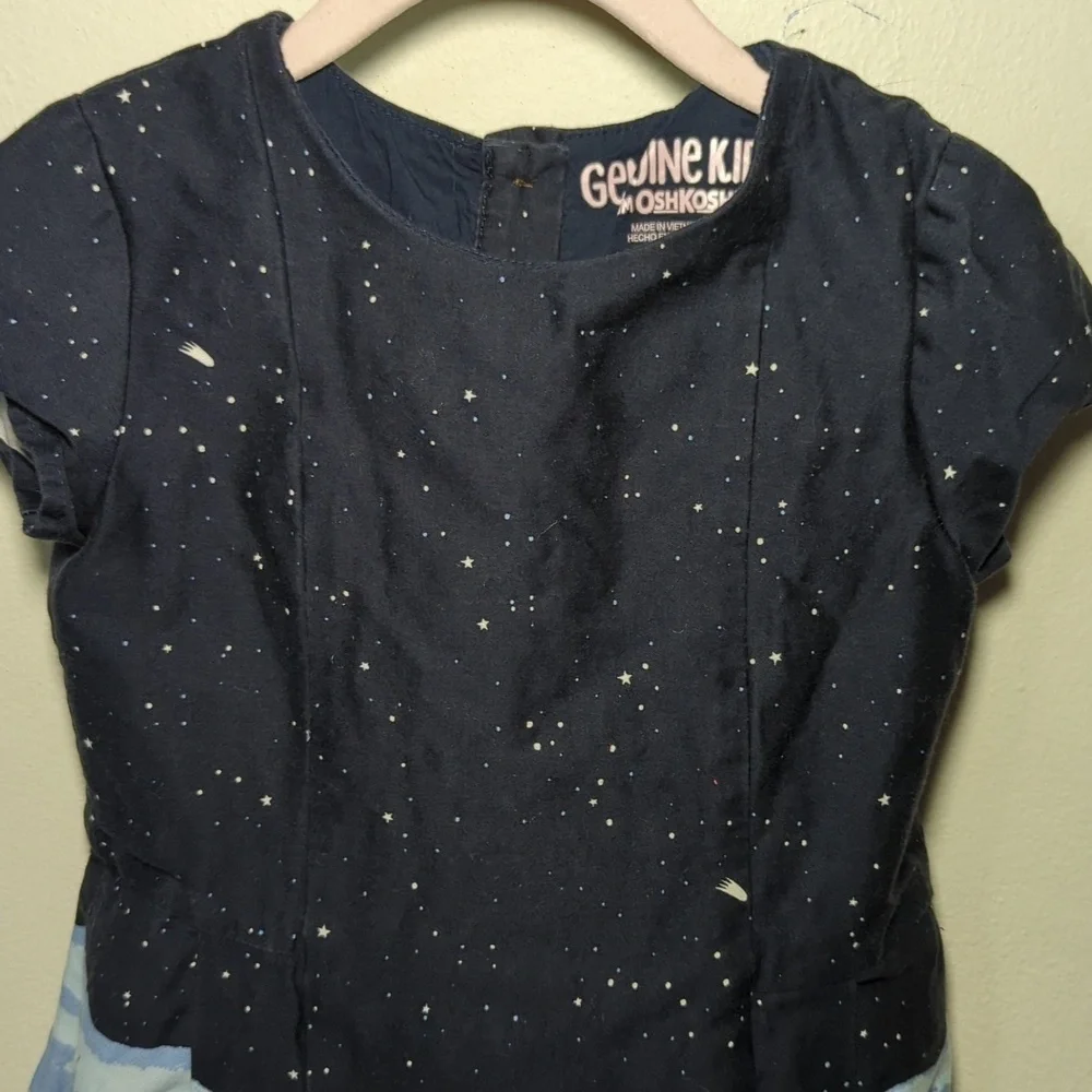 OshKosh B'gosh Genuine Kids Woodland Deer Night Sky Dress Girls Size 5T